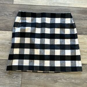 NWOT LOFT Buffalo Check Wool Skirt